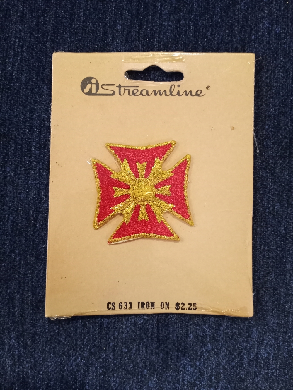 Streamline Red & Gold Iron-On Maltese Patch